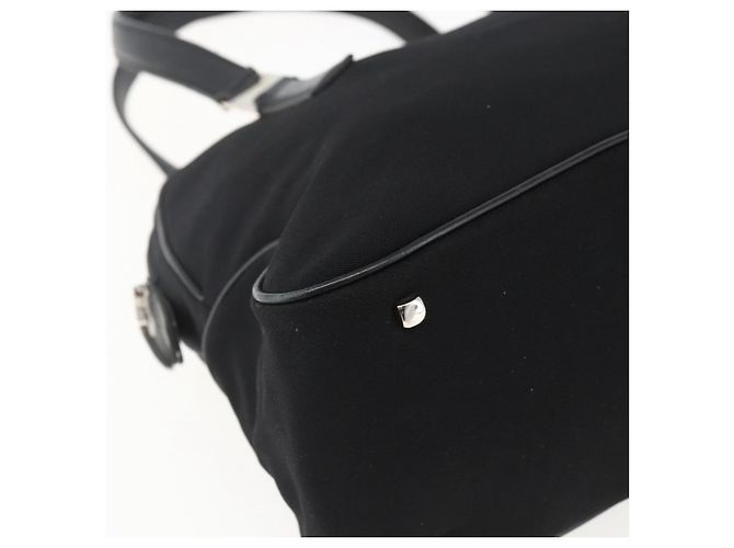 Borsa a mano Salvatore Ferragamo in nylon nero argento Auth BA10606 - vista 14