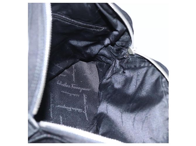 Borsa a mano Salvatore Ferragamo in nylon nero argento Auth BA10606 - vista 17