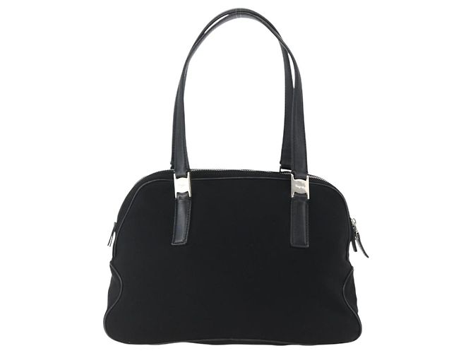 Borsa a mano Salvatore Ferragamo in nylon nero argento Auth BA10606 - vista 2