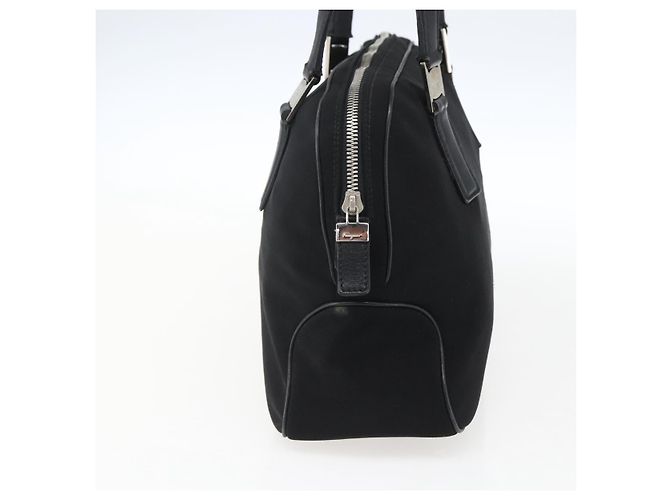 Borsa a mano Salvatore Ferragamo in nylon nero argento Auth BA10606 - vista 3