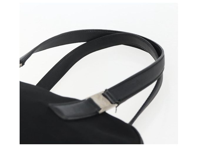 Borsa a mano Salvatore Ferragamo in nylon nero argento Auth BA10606 - vista 8