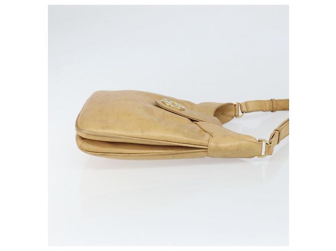 Borsa a Spalla in Pelle Beige Oro GUCCI 007 112 0094 Auth ti3745 D'oro - vista 3
