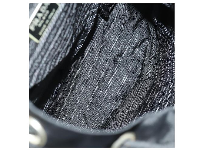 Mochila PRADA de nylon negra plateada auténtica 170313 Negro Plata - vista 10