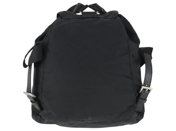 Mochila PRADA de nylon negra plateada auténtica 170313 Negro Plata - vista 2