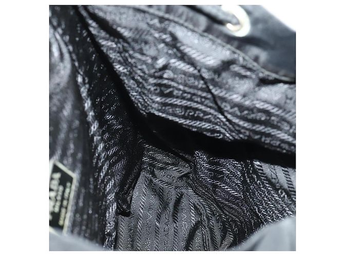 Mochila PRADA de nylon negra plateada auténtica 170313 Negro Plata - vista 22