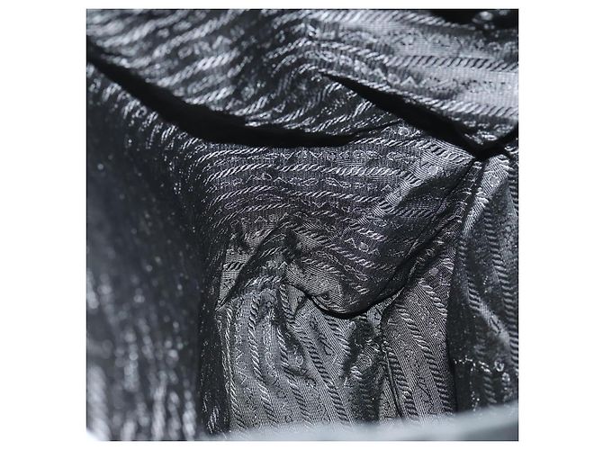 Mochila PRADA de nylon negra plateada auténtica 170313 Negro Plata - vista 23