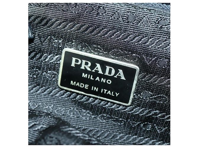 Mochila PRADA de nylon negra plateada auténtica 170313 Negro Plata - vista 24