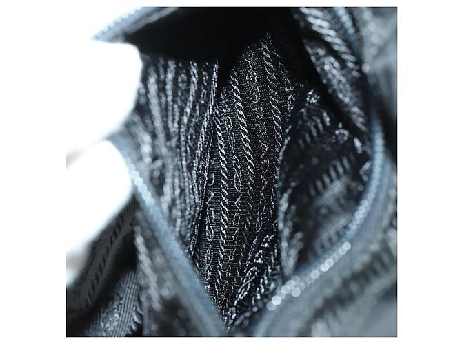 Mochila PRADA de nylon negra plateada auténtica 170313 Negro Plata - vista 26