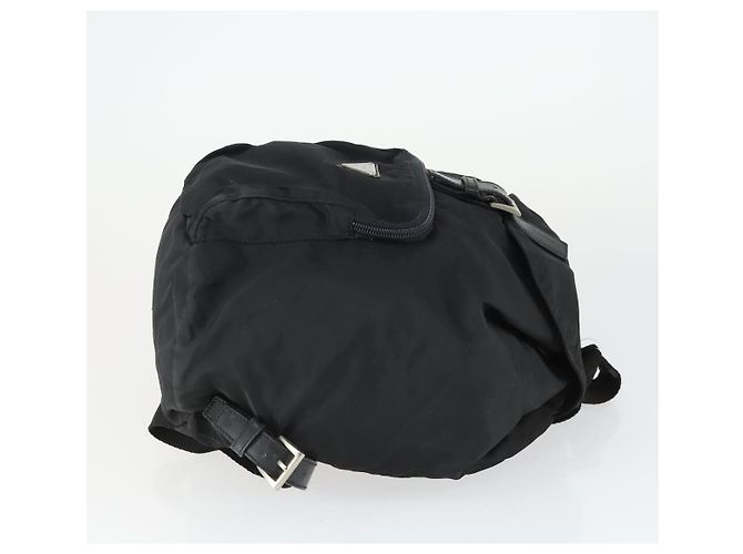 Mochila PRADA de nylon negra plateada auténtica 170313 Negro Plata - vista 3