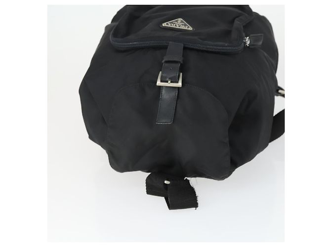 Mochila PRADA de nylon negra plateada auténtica 170313 Negro Plata - vista 6