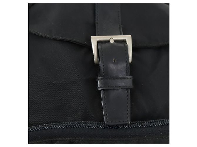 Mochila PRADA de nylon negra plateada auténtica 170313 Negro Plata - vista 9