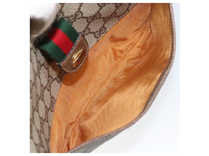 Borsa Sherry Line GG Supreme Web di GUCCI in PVC beige e oro 89 02 032 Auth 170109 D'oro - vista 11