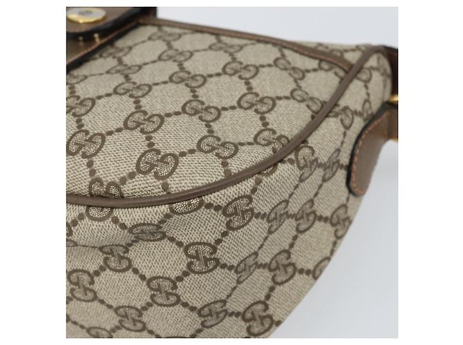Borsa Sherry Line GG Supreme Web di GUCCI in PVC beige e oro 89 02 032 Auth 170109 D'oro - vista 14