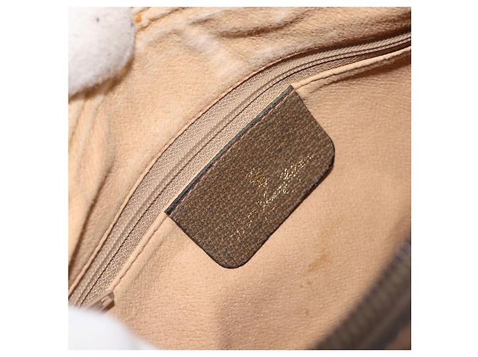 Borsa Sherry Line GG Supreme Web di GUCCI in PVC beige e oro 89 02 032 Auth 170109 D'oro - vista 19
