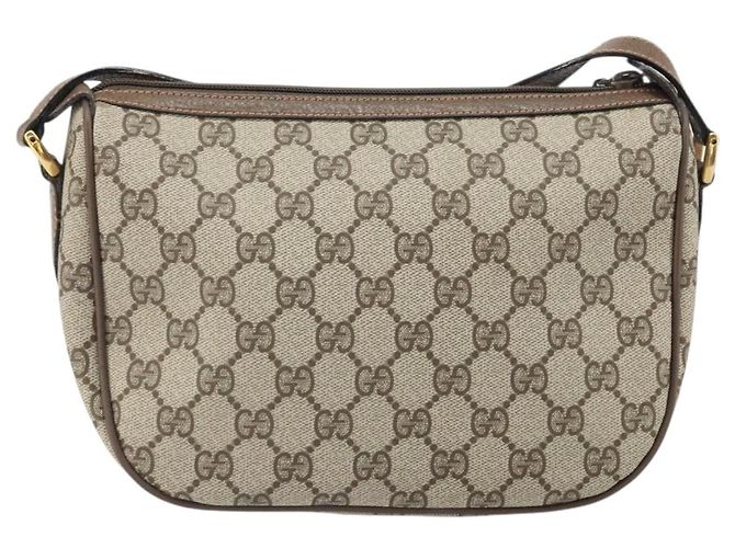 Borsa Sherry Line GG Supreme Web di GUCCI in PVC beige e oro 89 02 032 Auth 170109 D'oro - vista 2