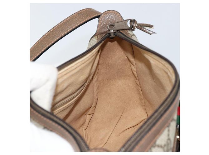 Borsa Sherry Line GG Supreme Web di GUCCI in PVC beige e oro 89 02 032 Auth 170109 D'oro - vista 20