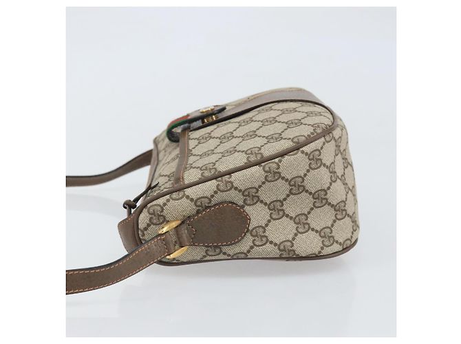 Borsa Sherry Line GG Supreme Web di GUCCI in PVC beige e oro 89 02 032 Auth 170109 D'oro - vista 4