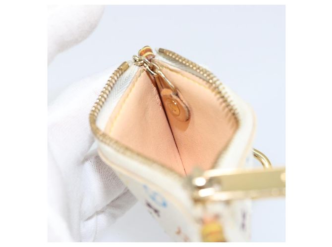 LOUIS VUITTON Monogramm Multicolor Pochette Cles Tasche Weiß M92655 Auth 172025 - Ansicht 11