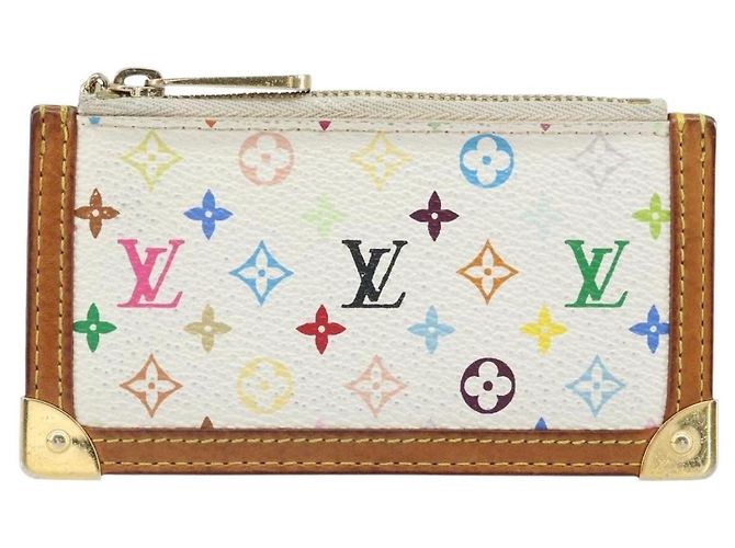 LOUIS VUITTON Monogramm Multicolor Pochette Cles Tasche Weiß M92655 Auth 172025 - Ansicht 13