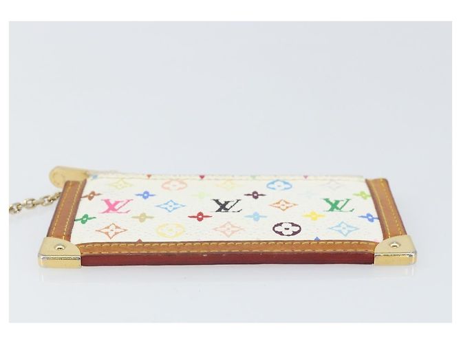 LOUIS VUITTON Monogramm Multicolor Pochette Cles Tasche Weiß M92655 Auth 172025 - Ansicht 6