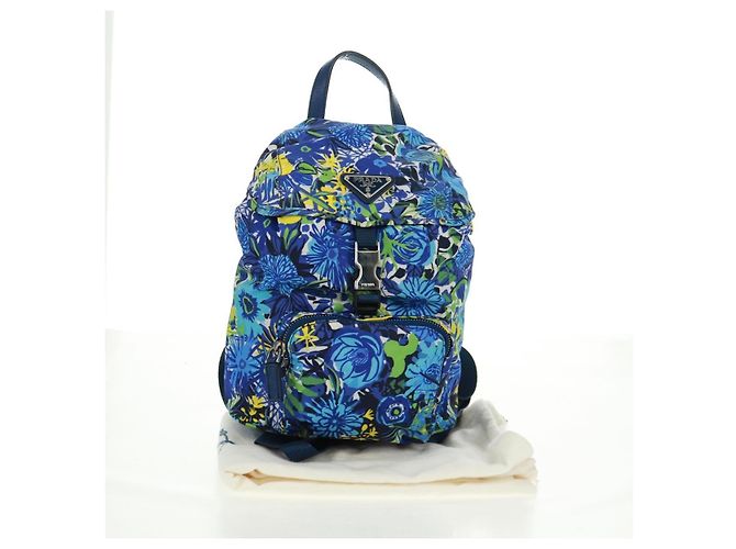 Zaino PRADA in nylon azzurro chiaro argento autentico 169566V Blu chiaro - vista 12