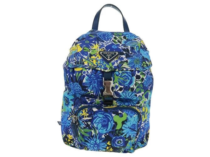 Zaino PRADA in nylon azzurro chiaro argento autentico 169566V Blu chiaro - vista 13