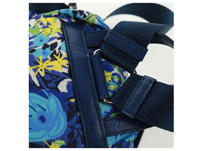 Zaino PRADA in nylon azzurro chiaro argento autentico 169566V Blu chiaro - vista 21