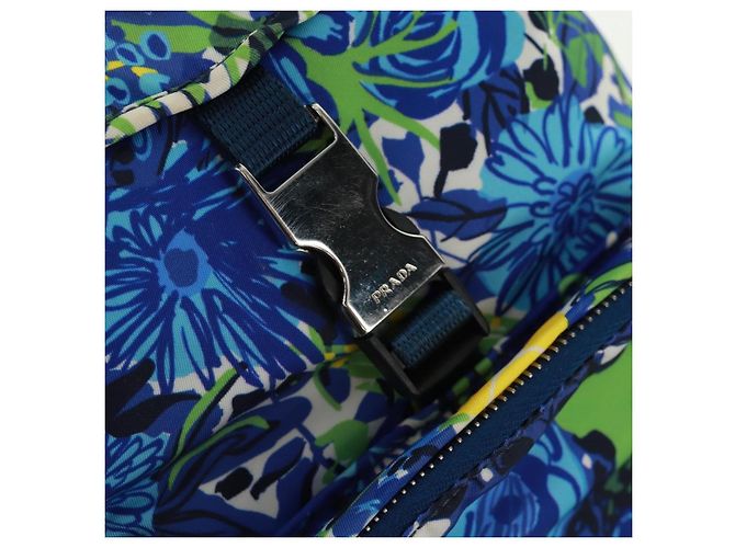 Zaino PRADA in nylon azzurro chiaro argento autentico 169566V Blu chiaro - vista 24