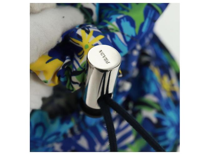 Zaino PRADA in nylon azzurro chiaro argento autentico 169566V Blu chiaro - vista 27
