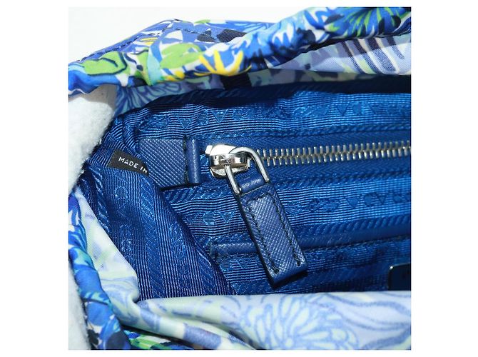 Zaino PRADA in nylon azzurro chiaro argento autentico 169566V Blu chiaro - vista 31