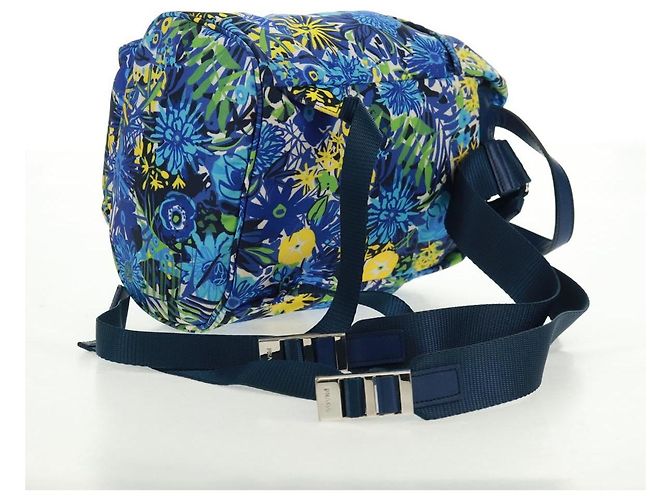 Zaino PRADA in nylon azzurro chiaro argento autentico 169566V Blu chiaro - vista 8