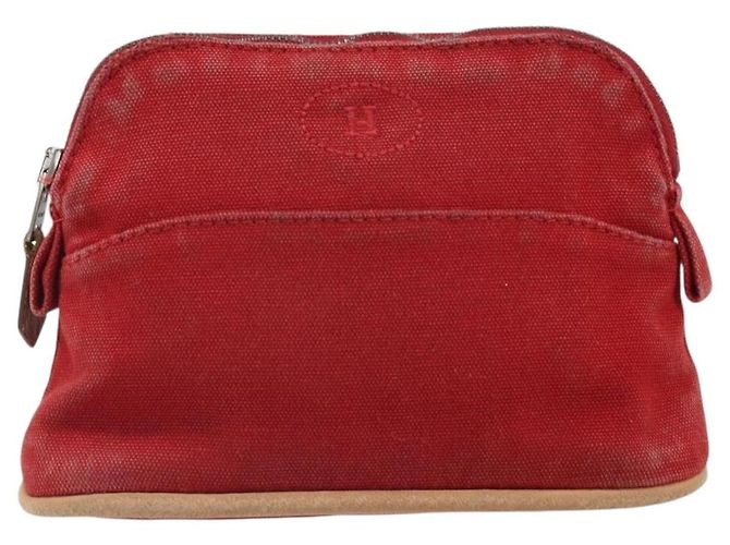 Hermès HERMES Bolide PM Pouch Tela Rossa Auth ti3709 Rosso - vista 13