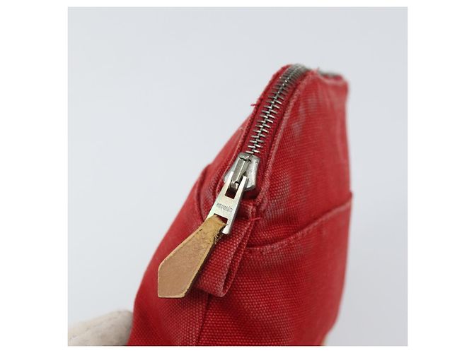 Hermès HERMES Bolide PM Pouch Tela Rossa Auth ti3709 Rosso - vista 9