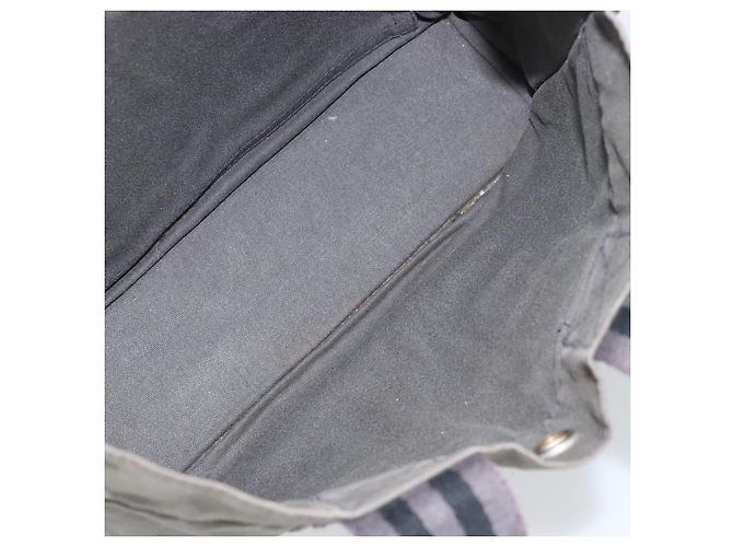 Hermès HERMES Fourre Tout PM Bolsa de Mano Lona Gris Plata Auth ti3712 Castaño - vista 11