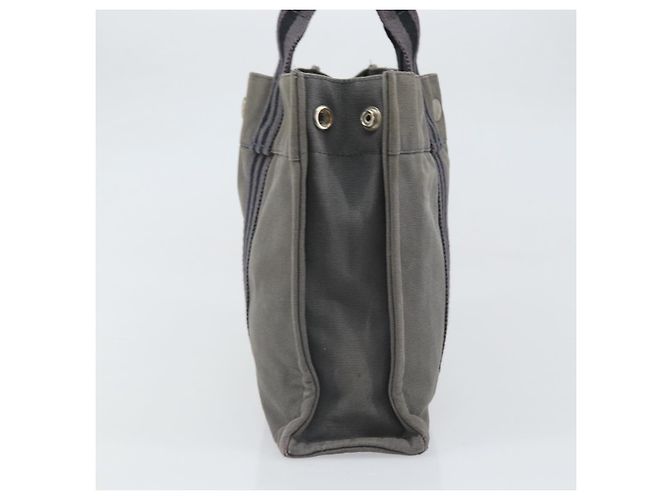 Hermès HERMES Fourre Tout PM Bolsa de Mano Lona Gris Plata Auth ti3712 Castaño - vista 3