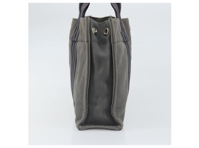 Hermès HERMES Fourre Tout PM Bolsa de Mano Lona Gris Plata Auth ti3712 Castaño - vista 4
