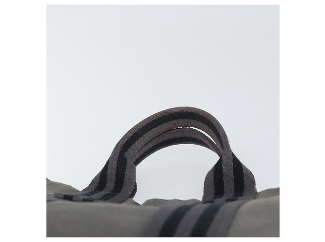 Hermès HERMES Fourre Tout PM Bolsa de Mano Lona Gris Plata Auth ti3712 Castaño - vista 8