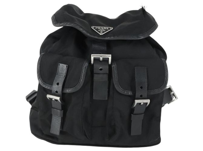 PRADA Backpack Nylon Black Silver Auth 169609 Silvery - view 13