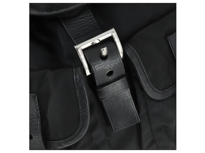 PRADA Backpack Nylon Black Silver Auth 169609 Silvery - view 9