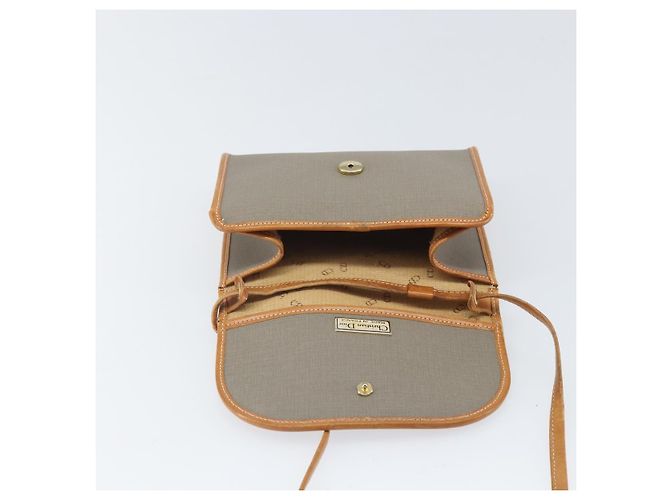 Borsa a Spalla Christian Dior in PVC Pelle Grigia Oro Auth ti3765 Marrone D'oro - vista 10
