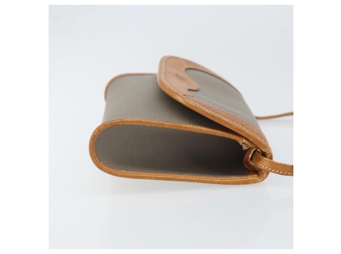 Borsa a Spalla Christian Dior in PVC Pelle Grigia Oro Auth ti3765 Marrone D'oro - vista 3