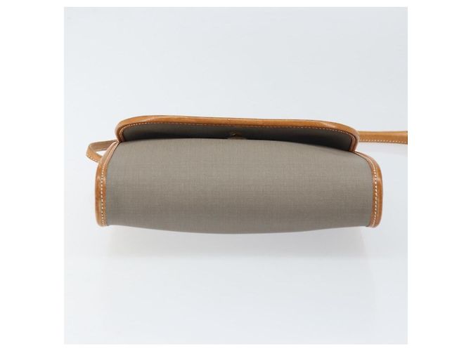 Borsa a Spalla Christian Dior in PVC Pelle Grigia Oro Auth ti3765 Marrone D'oro - vista 5