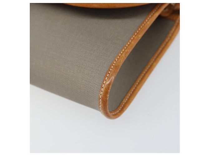 Borsa a Spalla Christian Dior in PVC Pelle Grigia Oro Auth ti3765 Marrone D'oro - vista 9