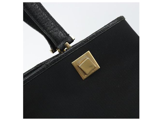 Borsa Tote Salvatore Ferragamo in tela nera e oro Auth BA10431 Nero D'oro - vista 10