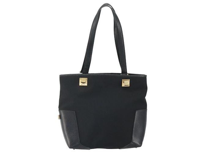 Borsa Tote Salvatore Ferragamo in tela nera e oro Auth BA10431 Nero D'oro - vista 13