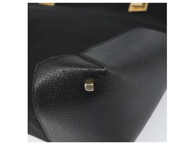 Borsa Tote Salvatore Ferragamo in tela nera e oro Auth BA10431 Nero D'oro - vista 15