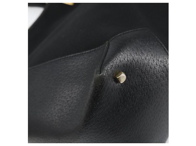 Borsa Tote Salvatore Ferragamo in tela nera e oro Auth BA10431 Nero D'oro - vista 16