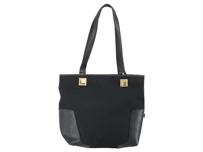 Borsa Tote Salvatore Ferragamo in tela nera e oro Auth BA10431 Nero D'oro - vista 2