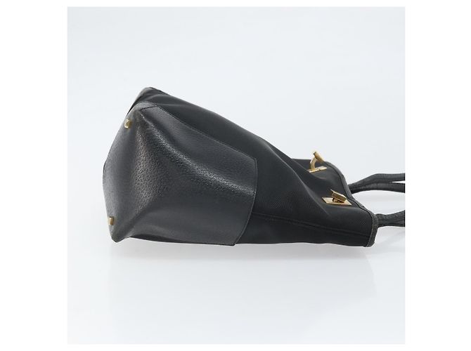 Borsa Tote Salvatore Ferragamo in tela nera e oro Auth BA10431 Nero D'oro - vista 3