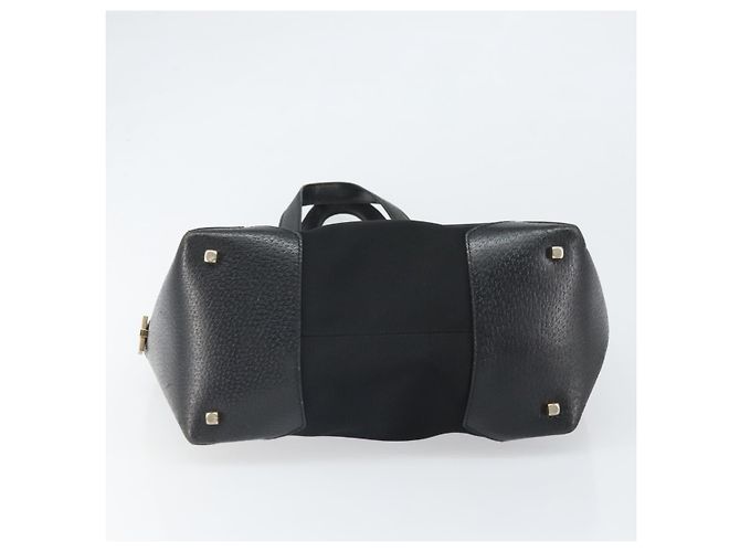 Borsa Tote Salvatore Ferragamo in tela nera e oro Auth BA10431 Nero D'oro - vista 5